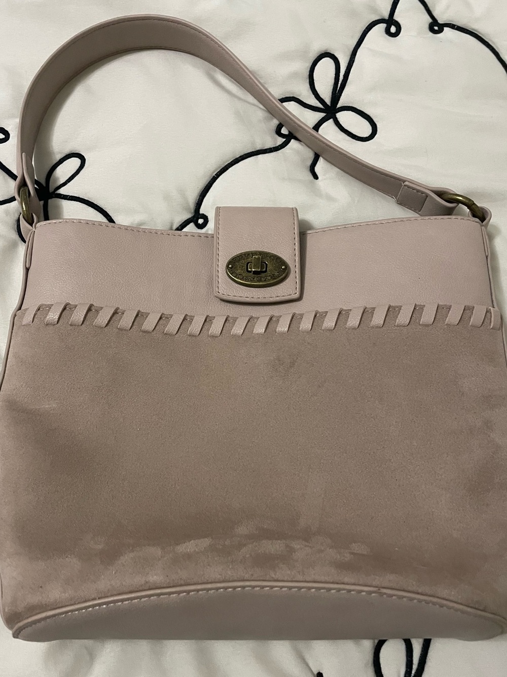 FRYE AND CO. Taupe Shoulder Bag with Turn-Lock